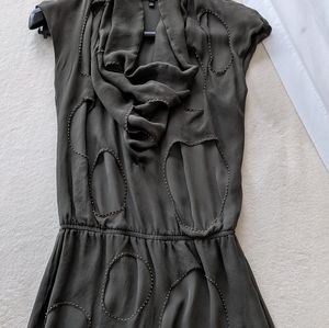 Roberts Rodriguez olive silk dress